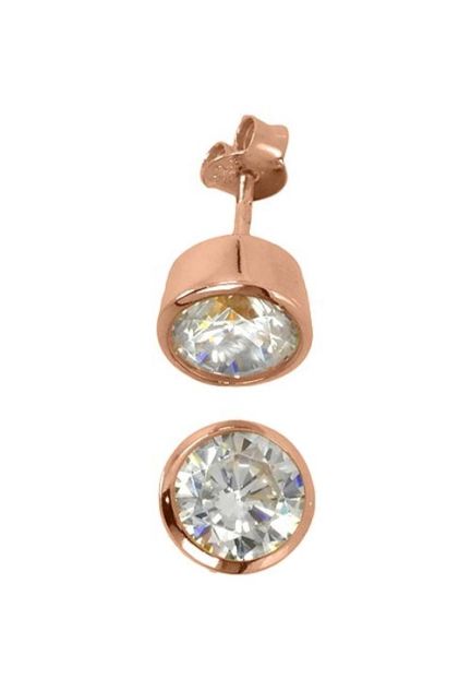 Pendientes de plata con circonita de 9 mm. Modelo basic de Luxenter EP059DR00