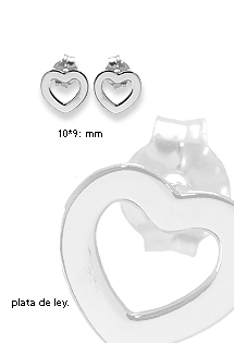 Pendientes plata forma corazón calado 266_012750-1-1 Pendientes plata ley aretes sin piedras rfcia.266_012750-1-1