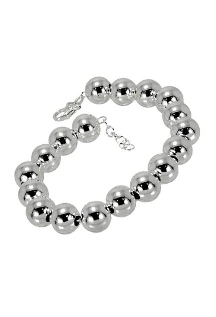 pulsera plata de ley eslabones bolas