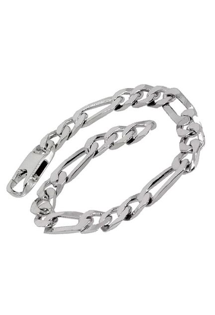 pulsera plata para hombre eslabones combinados 3x1