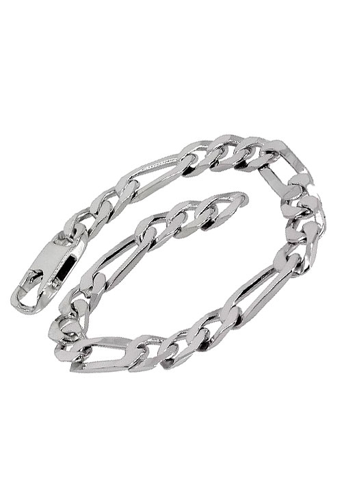 pulsera plata para hombre eslabones combinados 3x1