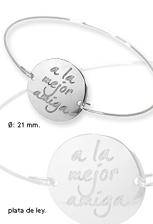 Pulsera plata a la mejor amiga 266_041788-1-1-AMIGA Pulsera plata ley sin piedras rigida rfcia.266_041788-1-1-AMIGA