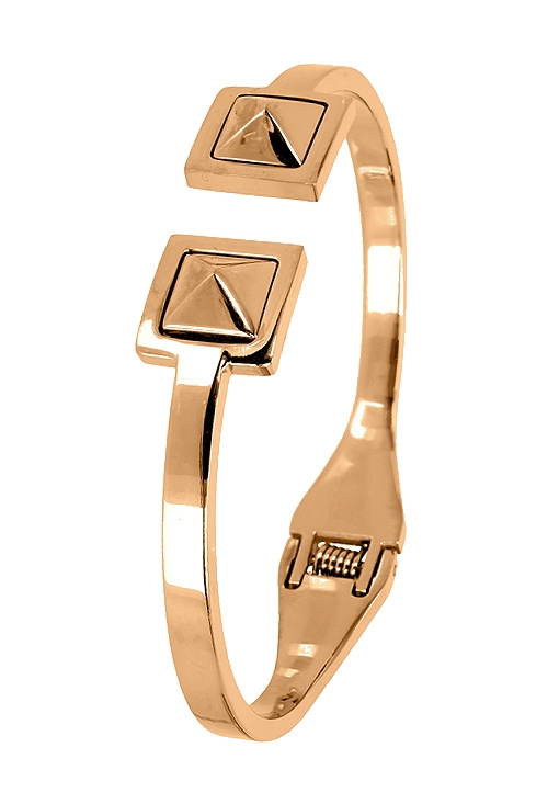 Pulseras rígidas de oro rosa: la joya irresistible para la vuelta al cole 2025 Pulsera mujer en acero chapado en color oro rosa motivos de Pirámides 276_A2290-R