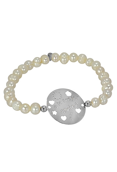 Pulsera plata y perlas. 266_043102-1-1-AMIGA pulsera perlas y plata a la mejor amiga 266-043102-1-1-aMIGa