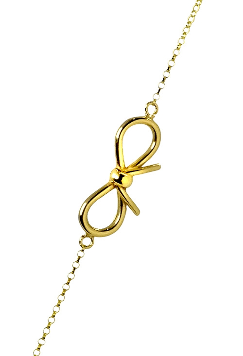 Pulsera plata chapada en oro lazo. 266_043132-2-1 pulsera plata chapada motivo lazo foto detalle 266-043132-2-1-01