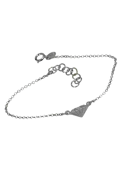 pulsera plata motivo central forma de diamante 266-042752-1-1