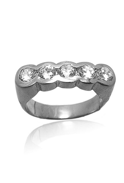 Sortija cintillo plata con circonitas - foto 3 - rfcia.037_E14-022