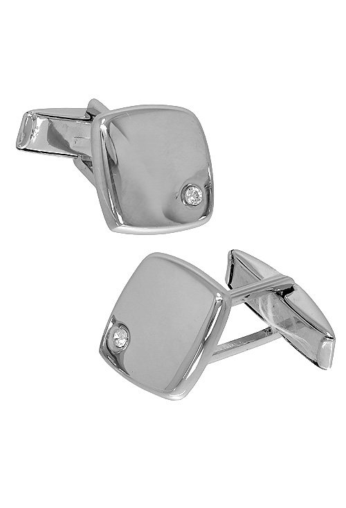Gemelos camisa plata y circonita. 268_GP202-31 Gemelos camisa plata y circonita. 268_GP202-31 foto lateral