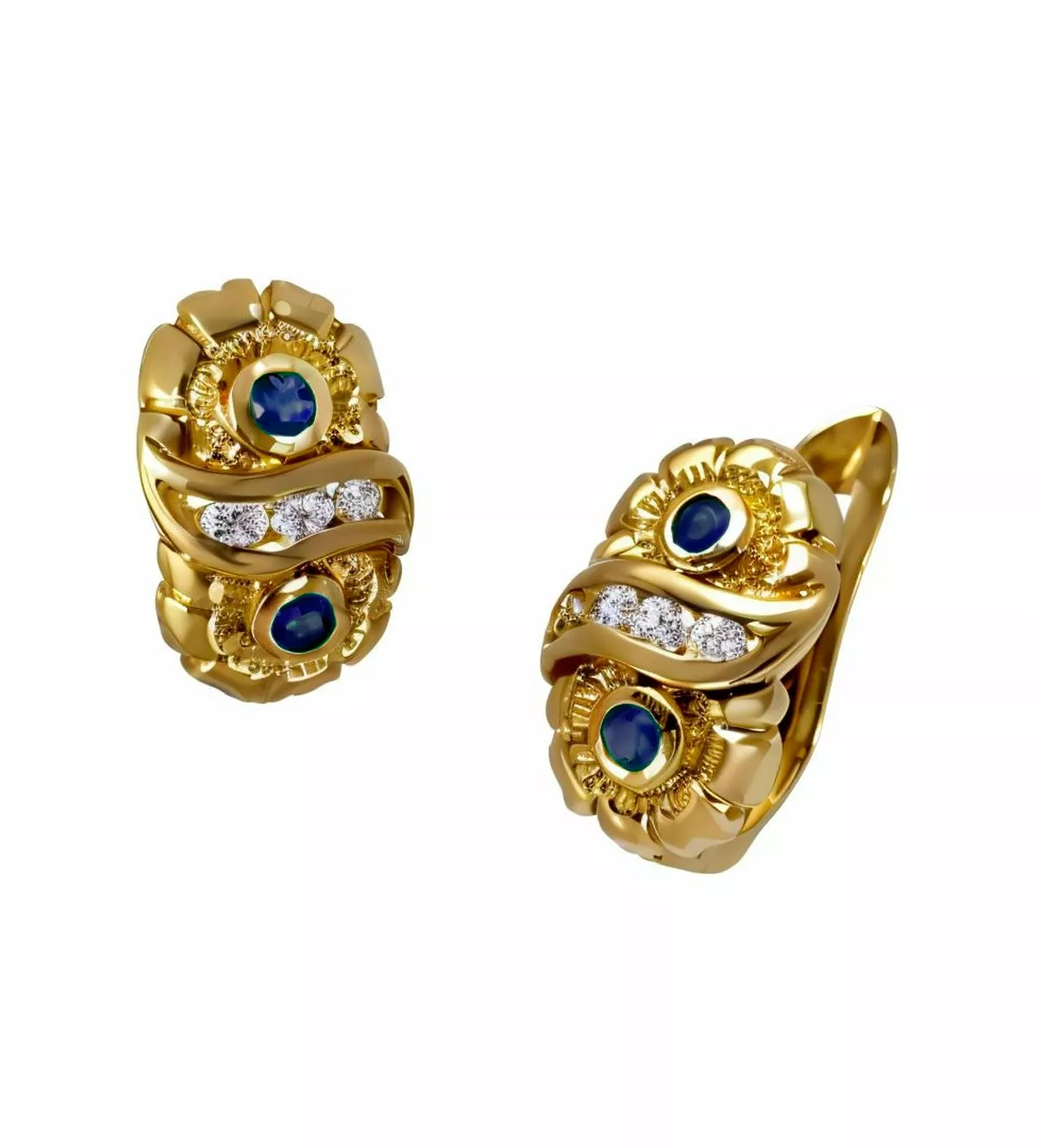 Pendientes de oro 1ª Ley con zafiros pendientes de oro con zafiros