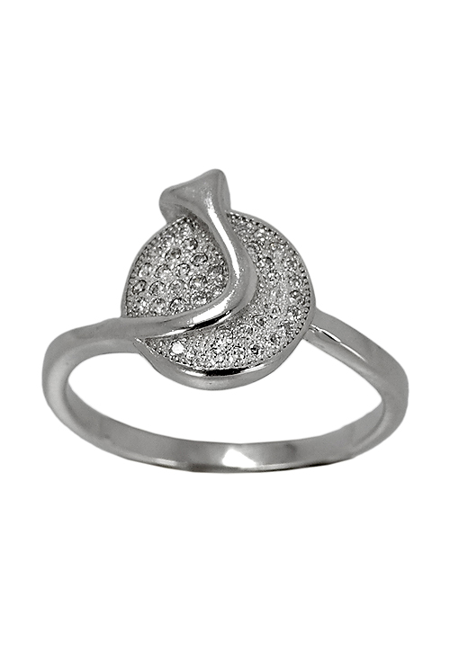 Sortija de plata de ley y circonitas Frontis circular - foto 1 - rfcia.037_E14-081