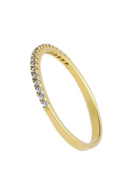 anillo media alianza oro amarillo 18k con circonitas foto lateral