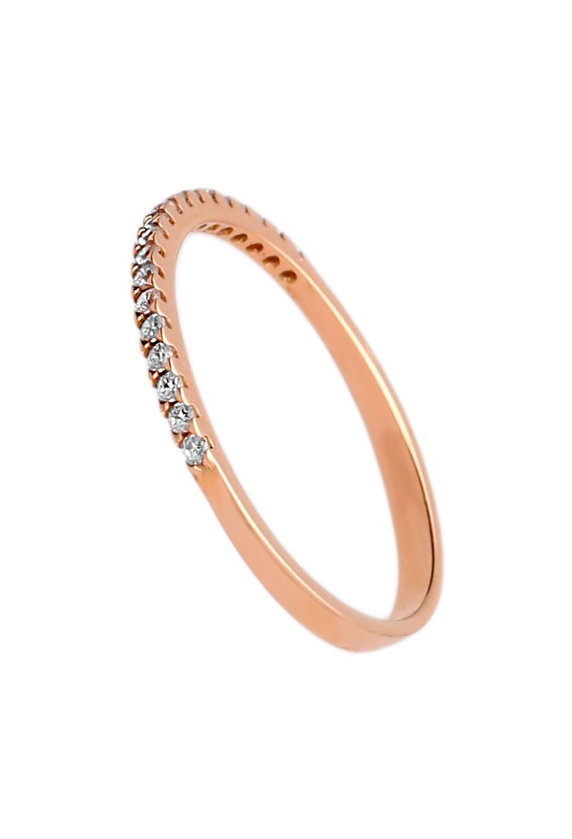 Anillo media alianza oro rosa 18 ktes con circonitas 243_349-00417-R anillo oro rosa con circonitas media alianza fotografía toma de lado