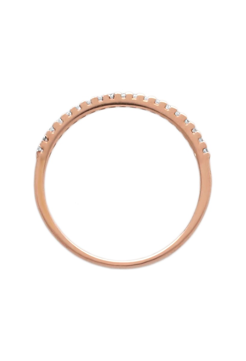 Anillo media alianza oro rosa 18 ktes con circonitas 243_349-00417-R anillo oro rosa con circonitas media alianza fotografía toma desde la vertical