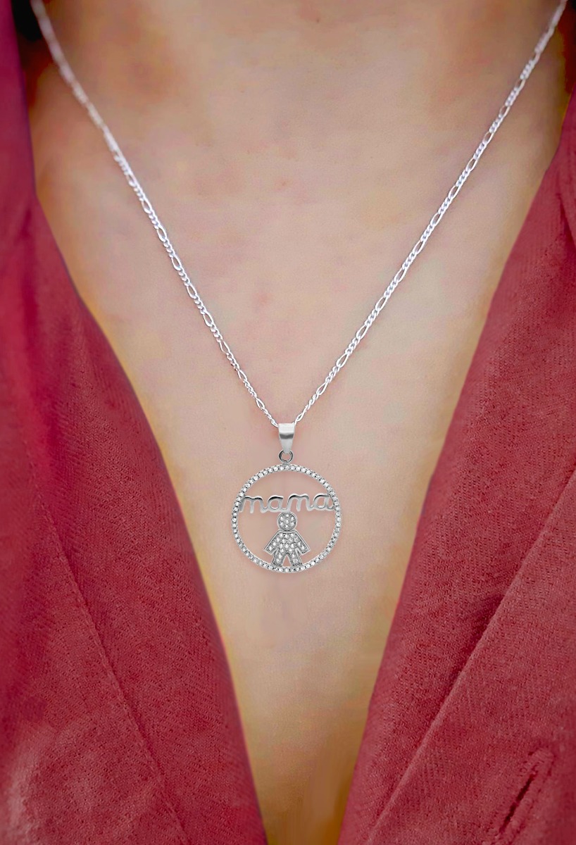 colgante plata de ley y circonitas regalo dia de la madre foto modelo montaje para web el rubi joyeros