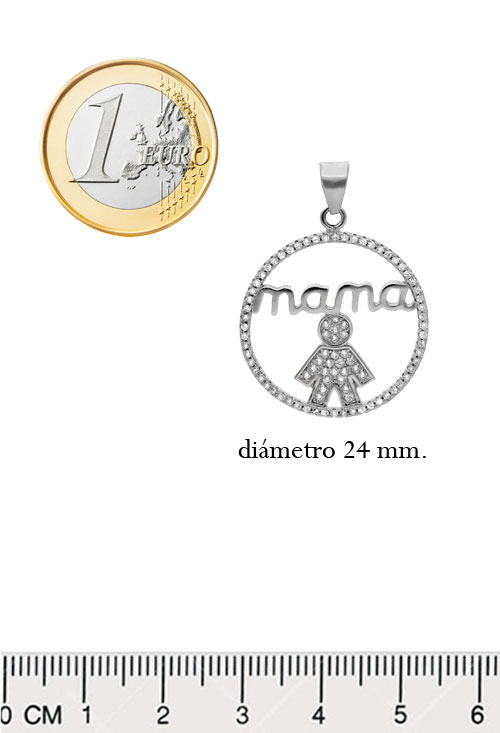 colgante plata de ley y circonitas regalo dia de la madre foto con medidas para web el rubi joyeros