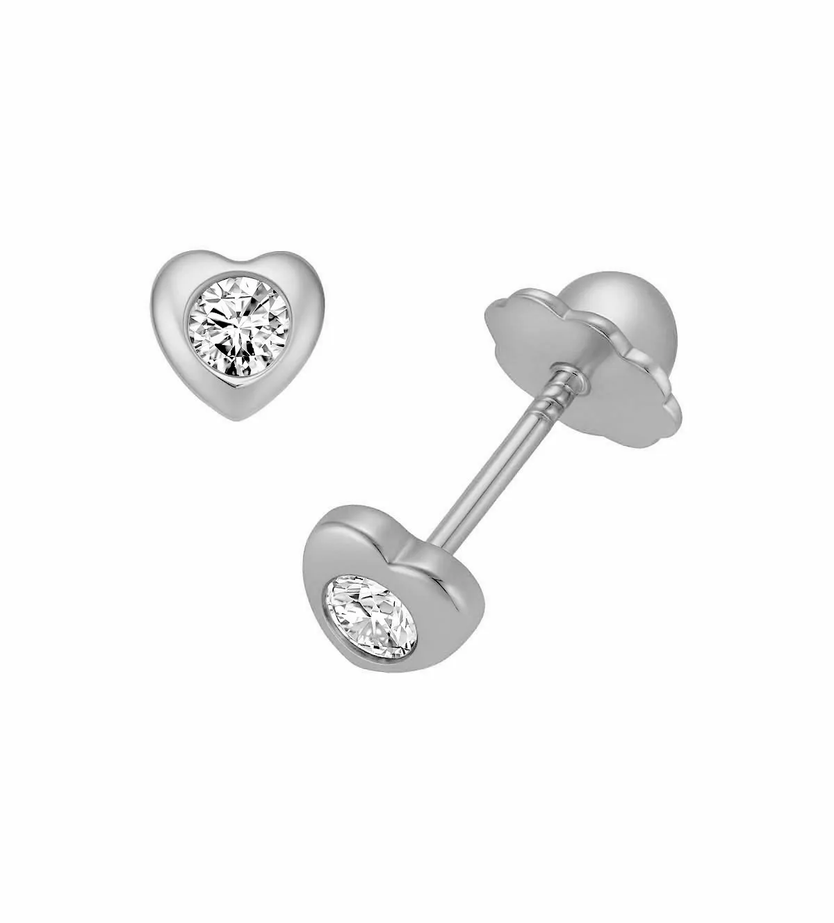 Pendientes de bebé oro blanco 18K corazón 234_1019-B pendientes-de-oro-blanco-para-bebe-corazon
