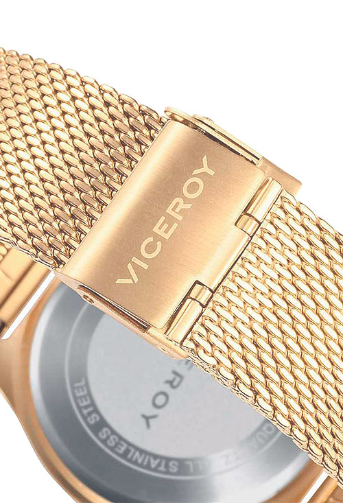 reloj hombre viceroy caja y brazalete chapadao oro amarillo foto cadena con cierre 023_40513-09_02