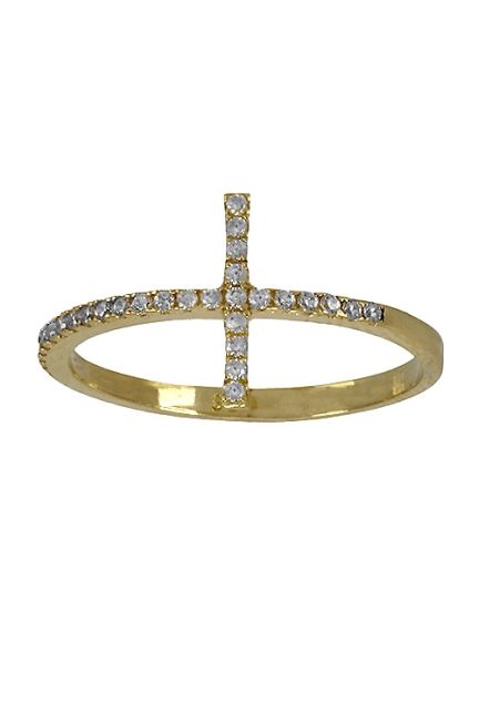 Sortija oro amarillo forma de cruz 243_475-00352 precios baratos