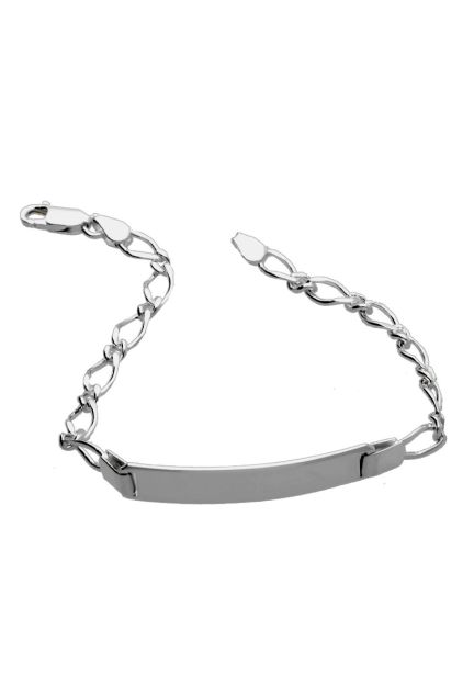 pulsera plata con chapa para grabar foto rslabones combinados uno por uno foto para parrilla web