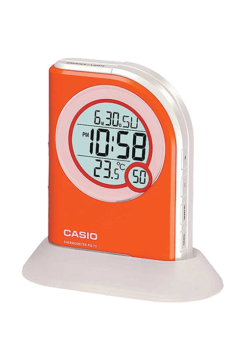 Reloj Casio Despertador, termómetro y linterna Naranja 075_PQ-75-4DF