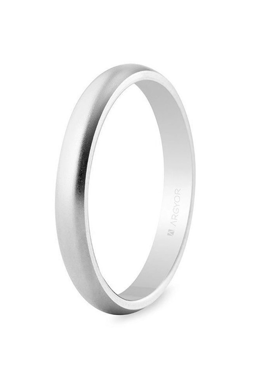 Alianza oro 18 Ktes blanco 3mm efecto arena 5B306M