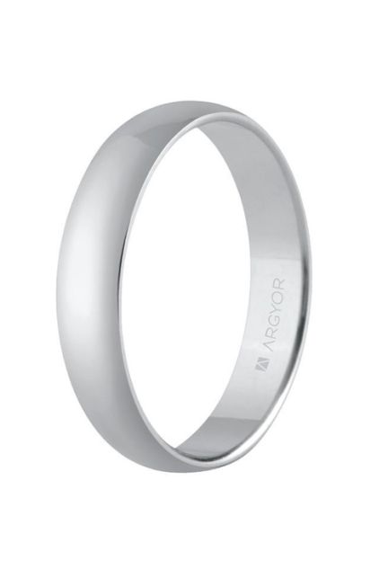 Alianza de plata clásica en 4 mm. plata rodinada brillo - foto 1 - rfcia. 5740001