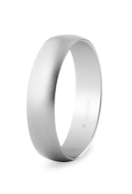 Alianza de oro 18 Ktes blanco con efecto arena 5mm Argyor 5B505M