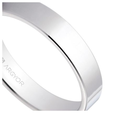 Alianza de plata de boda en 4 mm confort. plata rodinada brillo - foto 04 - rfcia 5740002