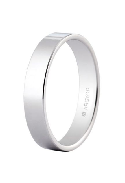 Alianza de plata boda en 4 mm confort. plata rodinada brillo - foto 1 - rfcia. 5740002