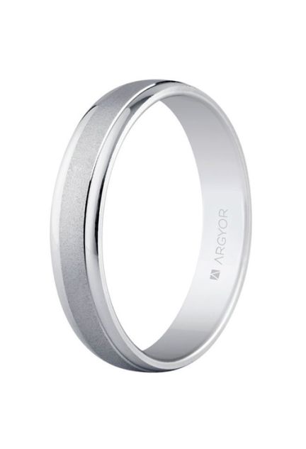 Alianza de plata en 4 mm plata acabado brillo y mate - foto 1 - rfcia.045_5740044