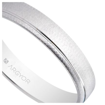 Alianza de boda de boda en plata 3.5mm. textura y ranura brillo - foto 04 - rfcia.045_5735473