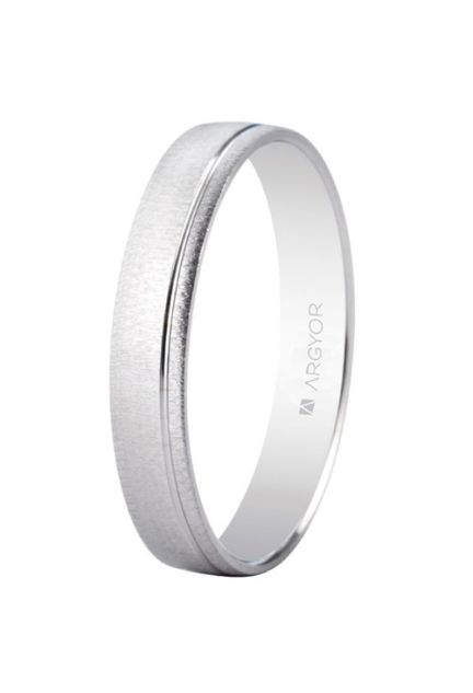 Alianza de plata de boda en plata 3.5mm. textura y ranura brillo - foto 1 - rfcia.045_5735473