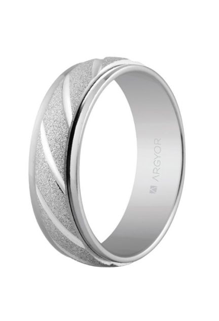 Alianza en plata 6 mm. mate-brillo a bandas - foto 1 - rfcia.045_5760136