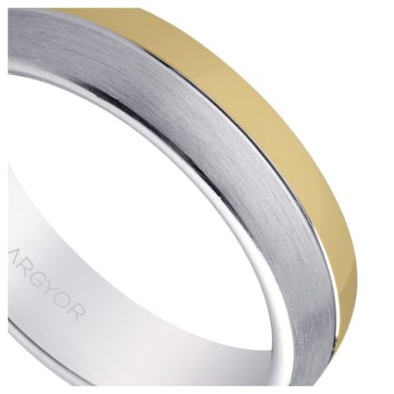 Alianza boda en plata bicolor. bandas mate-brillo. 5mm - foto 04 - rfcia 045_5750029D1