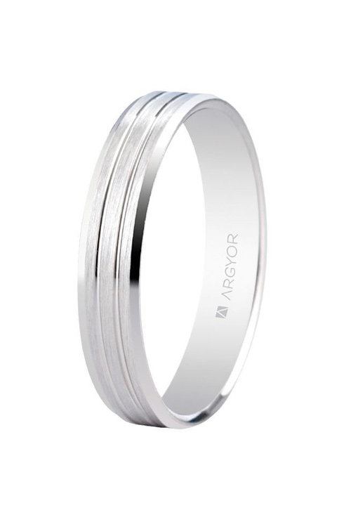 Alianza en plata. plana biselada 4mm mate brillo - foto 1 - rfcia. 5740436