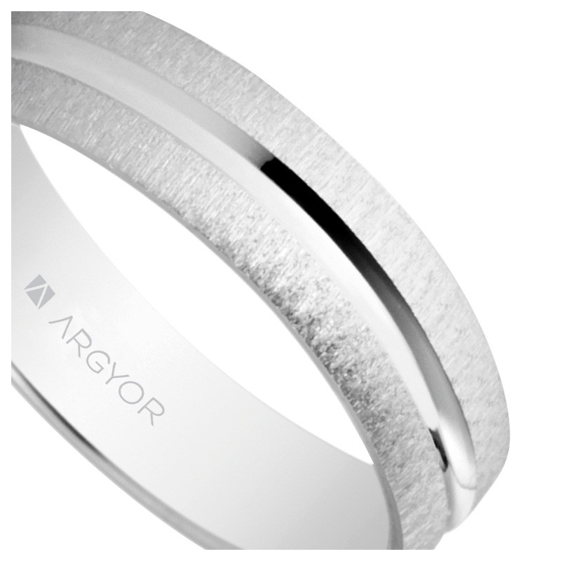 Alianza plata 4mm Argyor 5740474 Alianza en plata. textura mate y ranura en brillo - foto 04 - rfcia 045_5740474