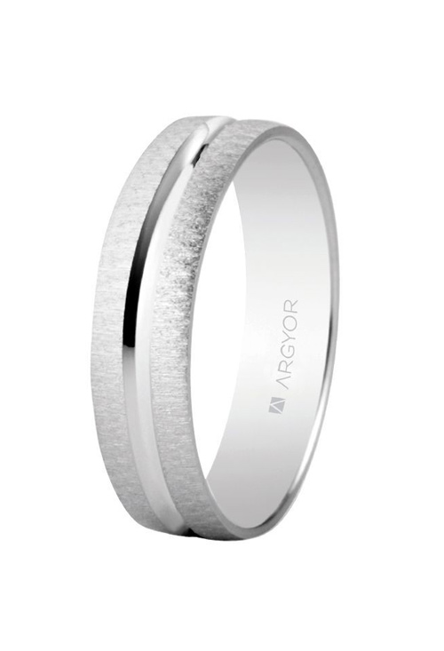 Alianza plata 4mm Argyor 5740474 Alianza en plata. textura mate y ranura en brillo - foto 1 - rfcia.045_5740474