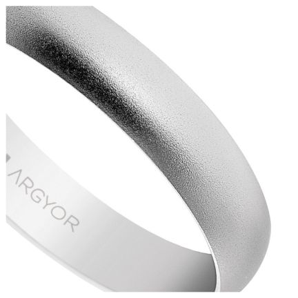 Alianza oro blanco media caña 4 mm, efecto arena, Argyor - foto 04 - rfcia 5B405M