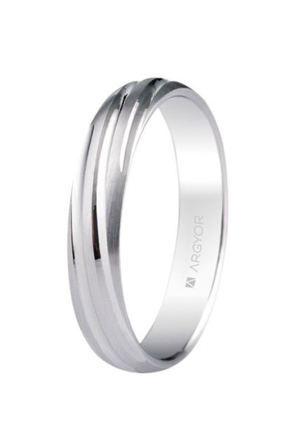 Alianza plata media caña 4 mm. plata torneada satinada brillante - foto 1 - rfcia.5740266