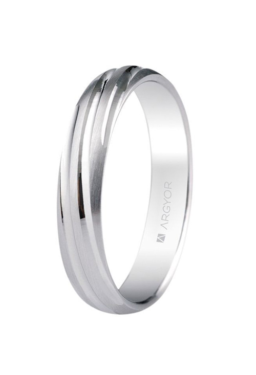 Alianza en plata Argyor ancho de 4mm. 5740266 Alianza plata media caña 4 mm. plata torneada satinada brillante - foto 1 - rfcia.5740266