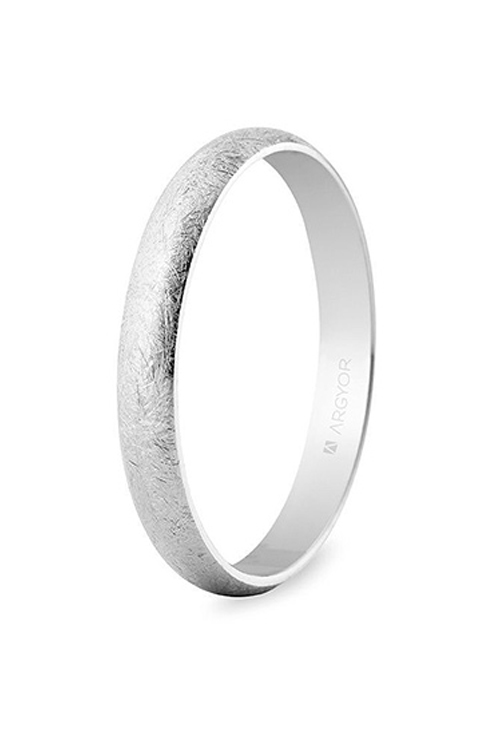 Alianza oro 18 Ktes blanco efecto hielo, 3mm de ancho, Argyor 5B305H