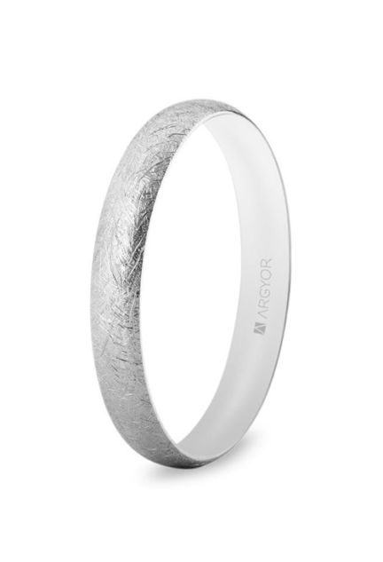 Alianza oro blanco 18 Ktes acabado efecto hielo, 3,3mm 5B35513H