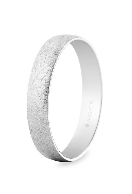 Alianza oro blanco 18 Ktes efecto hielo, media caña 4mm 5B403H Alianza oro blanco efecto hielo. media cana 4 mm - foto 1 - rfcia. 5B403H