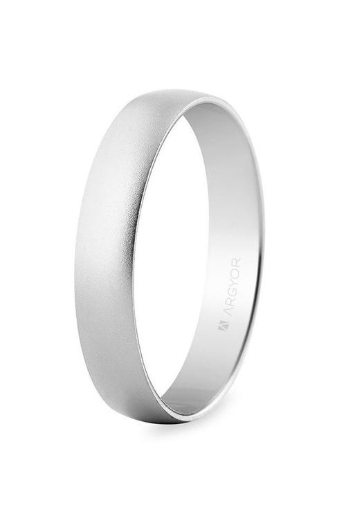 Alianza oro blanco 18 Ktes efecto hielo, media caña 4mm. Argyor 5B403M Alianza oro blanco efecto hielo. media cana 4 mm - foto 1 - rfcia. 5B403M