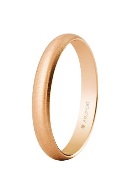 Alianza boda oro 18 Ktes rosa 3 mm con efecto textura 045_5C305T