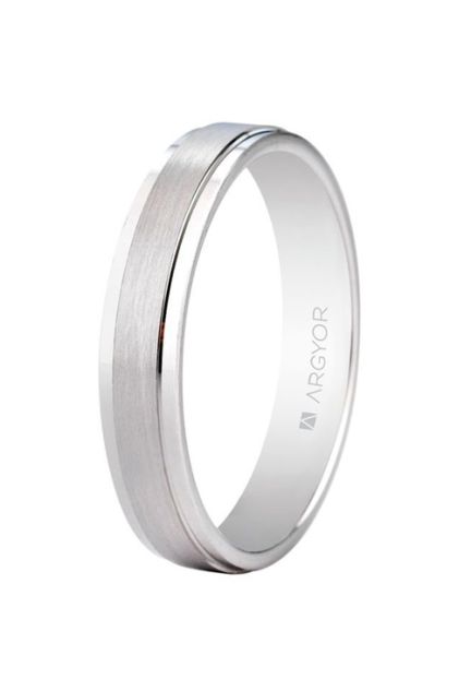 Alianza de plata plana mate-brillo. 4 mm. plata rodinada - foto 1 - rfcia.045_5740397