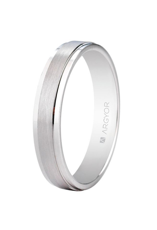 Alianza de plata plana mate-brillo. 4 mm. plata rodinada - foto 1 - rfcia.045_5740397