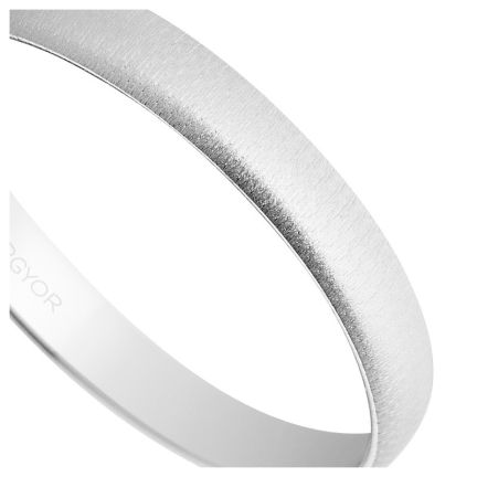 Alianza de oro blanco 3 mm, media caña, Texturizada Argyor- foto 04 - rfcia 5B302T