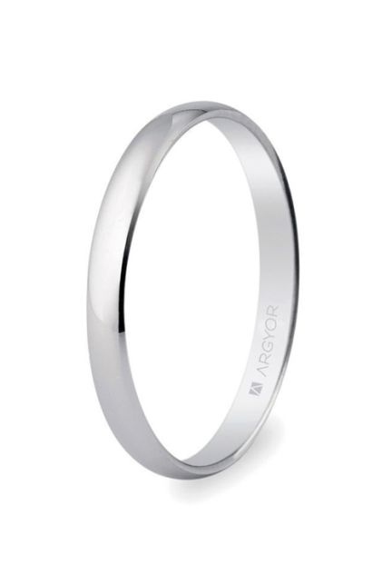 Alianza de oro 18 Ktes blanco media caña 2.5mm, Argyor 5B253