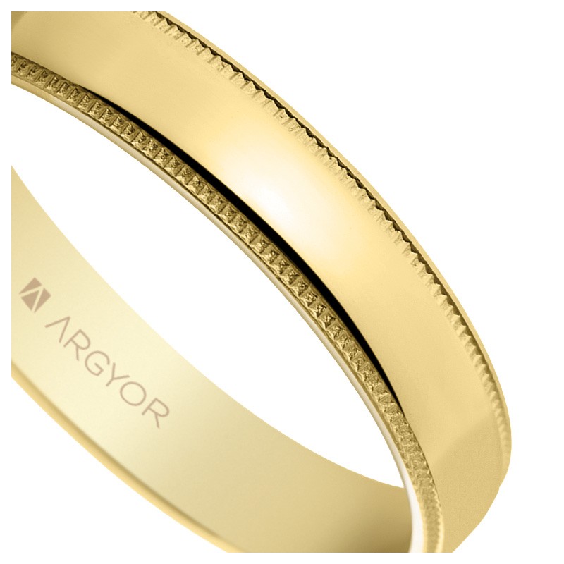 Alianza de oro amarillo 18 kilates. 4 mm. brillo bisel labrado - foto 04 - Argyor rfcia.5140512